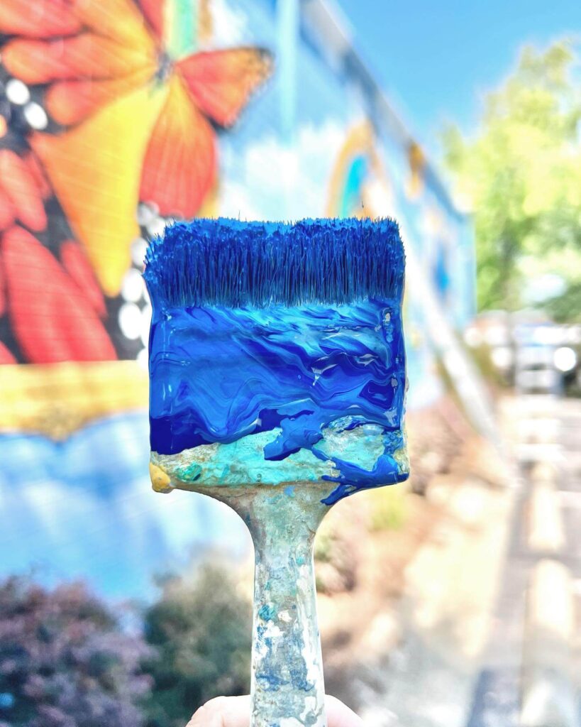 Blue paintbrush